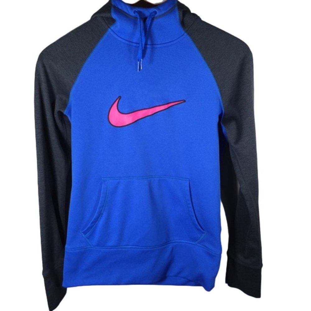 Nike Sweatshirt Hood Prominent Logo Gym Running Active Athletic Athleisure. XS
